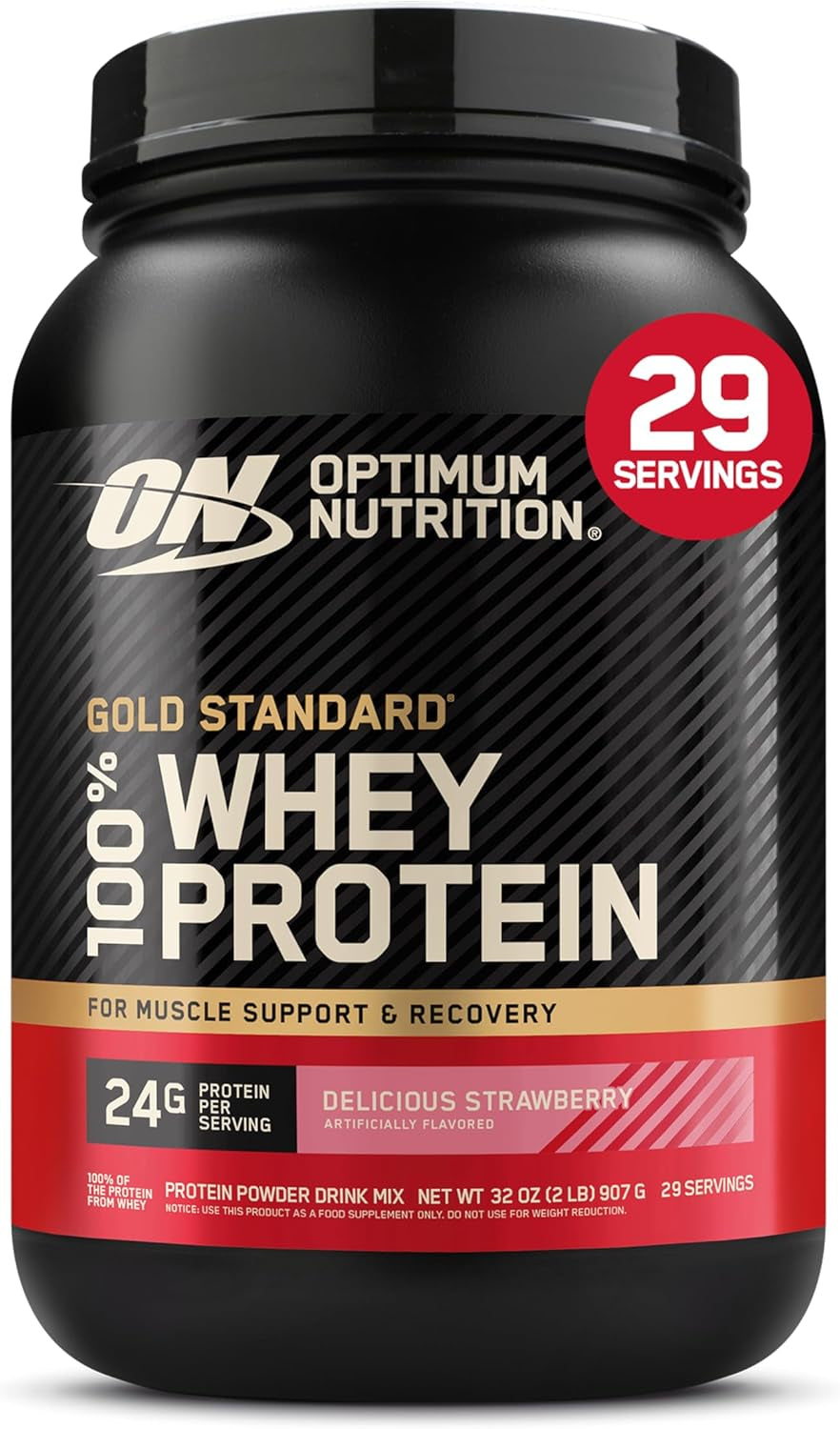 Gold Standard 100% Whey Protein Powder, Vanilla Ice Cream, 2 Pound (Packaging May Vary)