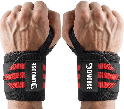Wrist Wraps for Weightlifting 18" - Heavy Duty Gym Wrap with Hand Thumb Loop for Support & Pain Relief, USPA Approved Powerlifting, Weight Lifting Wrist Straps for Men & Women Work Out