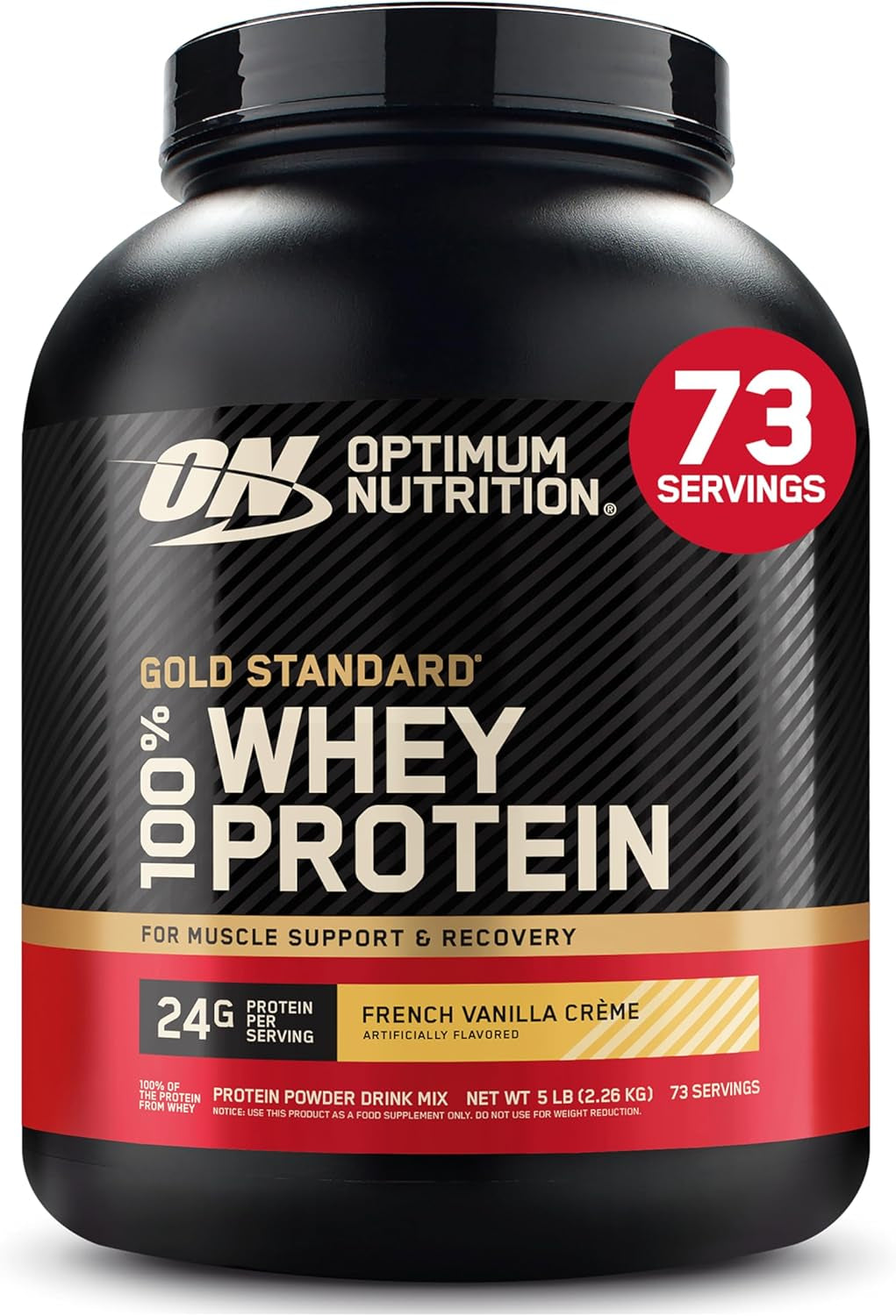Gold Standard 100% Whey Protein Powder, Vanilla Ice Cream, 2 Pound (Packaging May Vary)