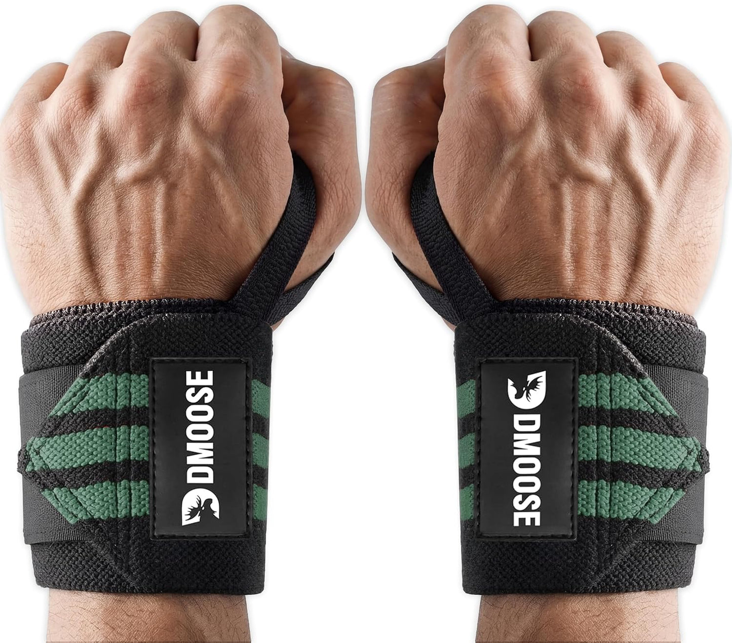 Wrist Wraps for Weightlifting 18" - Heavy Duty Gym Wrap with Hand Thumb Loop for Support & Pain Relief, USPA Approved Powerlifting, Weight Lifting Wrist Straps for Men & Women Work Out