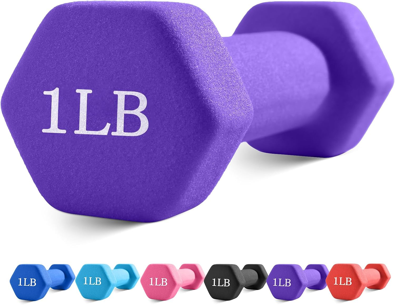 Weights Dumbbells with Neoprene Coating（Single）, 1LB-3LB Anti-Roll, Anti-Slip, Hexagonal Home Fitness Equipment for Shoulder, Neck, and Hand Training for Seniors over 55 Old