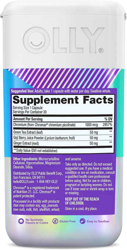 Combat Cravings, Metabolism & Energy Support Supplement,1000 Mcg Chromium, Green Tea, Goji Berry, Ginger - 30 Count