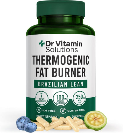 Thermogenic Fat Burner Brazilian Lean, Weight Loss Pills for Women, Waist Trimmer & Supplements for Bloating for Women & Men, 60 Capsules