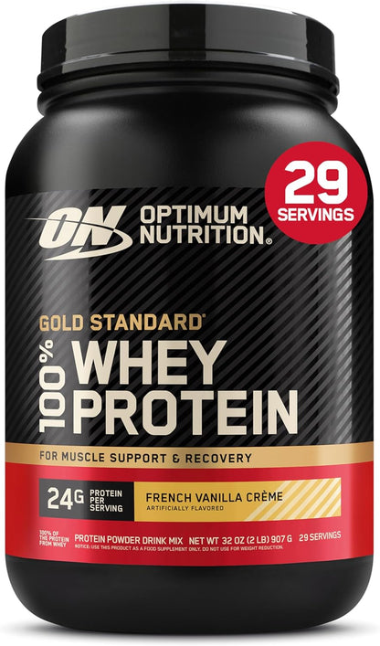 Gold Standard 100% Whey Protein Powder, Vanilla Ice Cream, 2 Pound (Packaging May Vary)