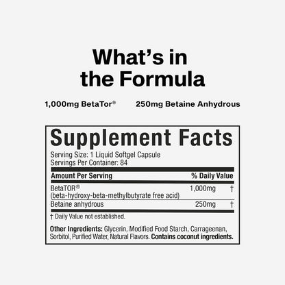 HMB Supplements 1000Mg, Clear Muscle (42 Liquid Softgels) | Highest Grade HMB for Lean Muscle & Recovery, HMB Free Acid Muscle Supplement, Help Decrease Breakdown.