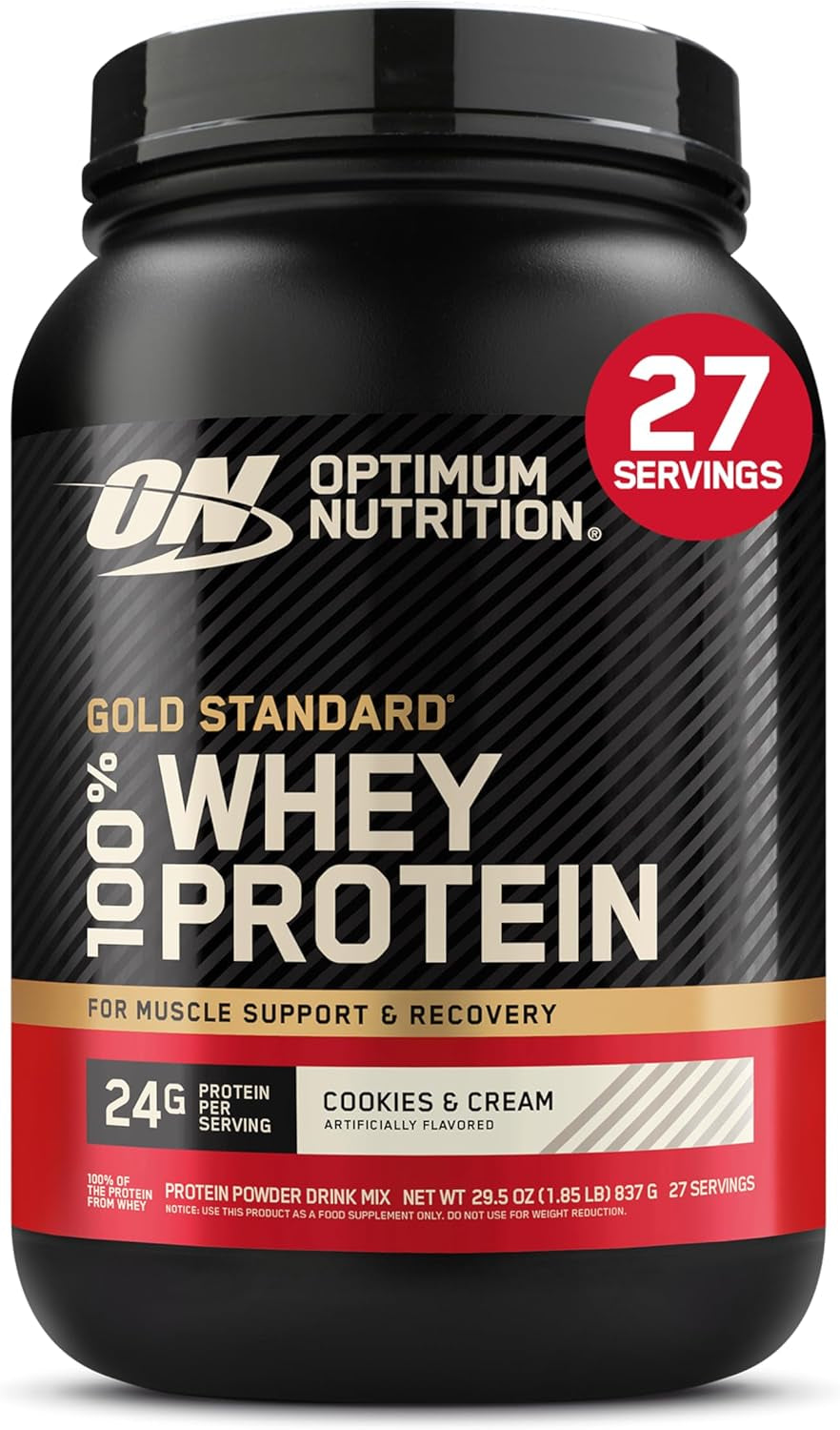 Gold Standard 100% Whey Protein Powder, Vanilla Ice Cream, 2 Pound (Packaging May Vary)