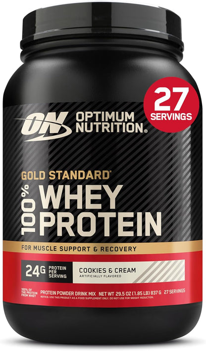 Gold Standard 100% Whey Protein Powder, Vanilla Ice Cream, 2 Pound (Packaging May Vary)