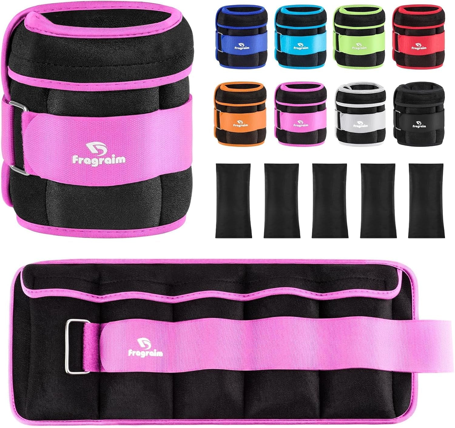 Adjustable Ankle Weights 1-3/4/5/6/8/10/12/15/20 LBS Pair with Removable Weight for Jogging, Gymnastics, Aerobics, Physical Therapy