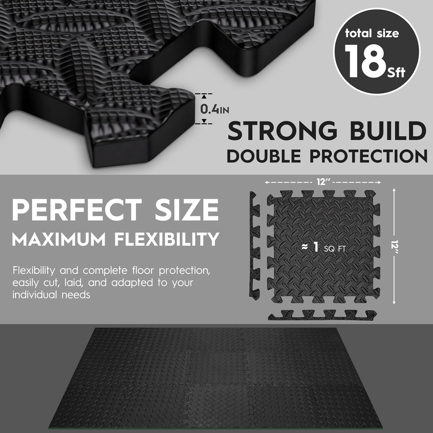 The Ultimate Puzzle for Grown-Ups: 18 Foam Tiles That Won't Disappear Under Your Couch, Perfect for Not Tripping Over Your Workout Gear!
