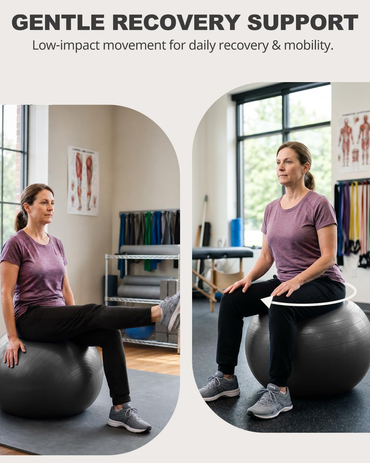 Yoga Ball for Exercise, Pilates, Core & Balance Training, Stability Ball for Pregnancy & Birthing Prep, Physical Therapy, Daily Stretching, Office Chair for Active Sitting, Quick Pump Included