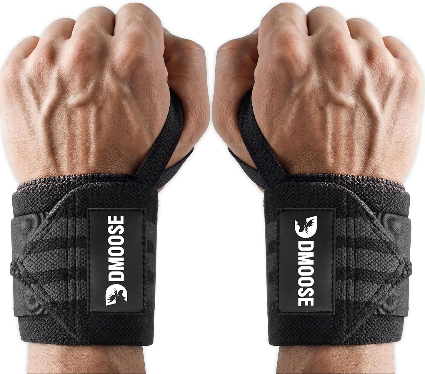 Wrist Wraps for Weightlifting 18" - Heavy Duty Gym Wrap with Hand Thumb Loop for Support & Pain Relief, USPA Approved Powerlifting, Weight Lifting Wrist Straps for Men & Women Work Out
