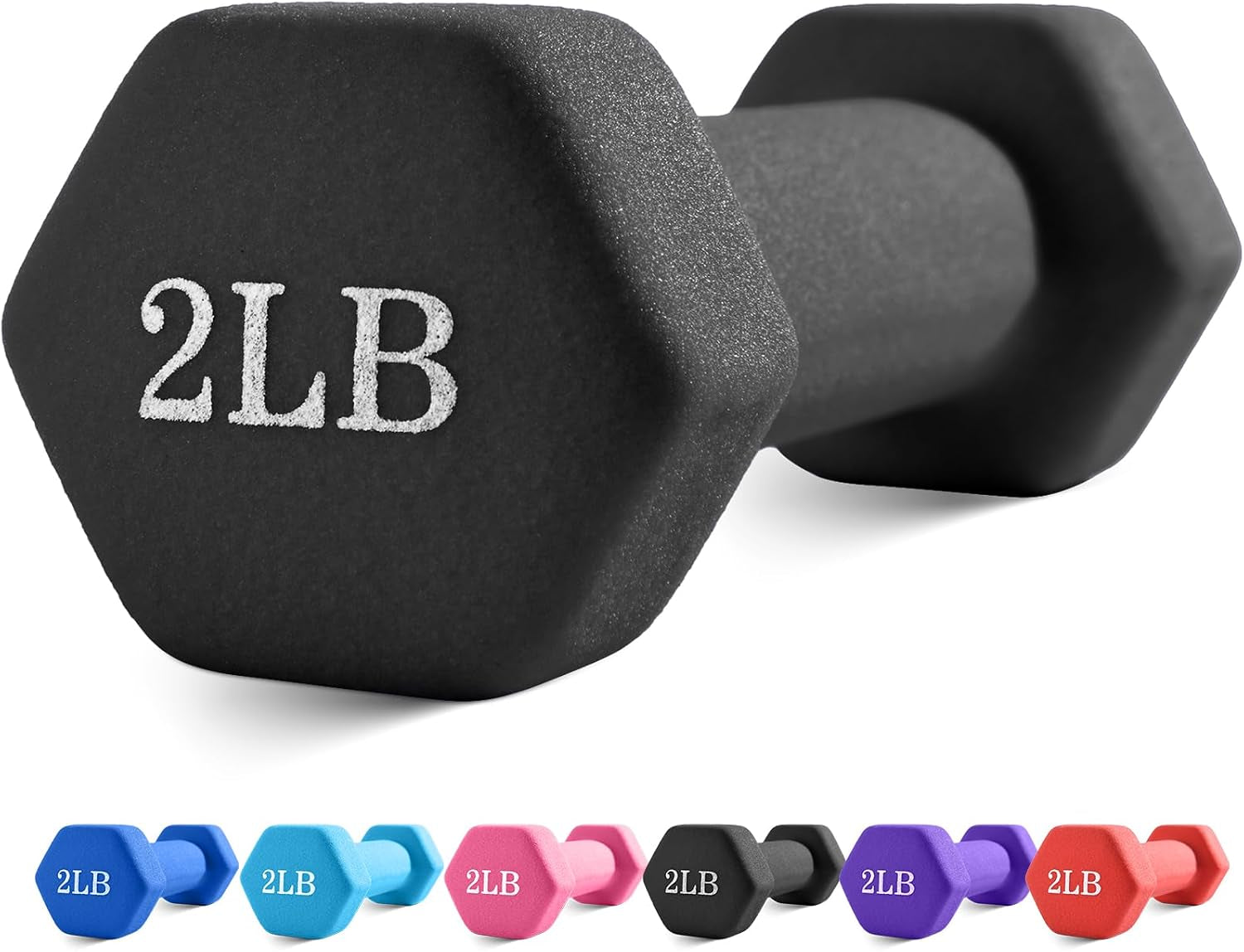 Weights Dumbbells with Neoprene Coating（Single）, 1LB-3LB Anti-Roll, Anti-Slip, Hexagonal Home Fitness Equipment for Shoulder, Neck, and Hand Training for Seniors over 55 Old