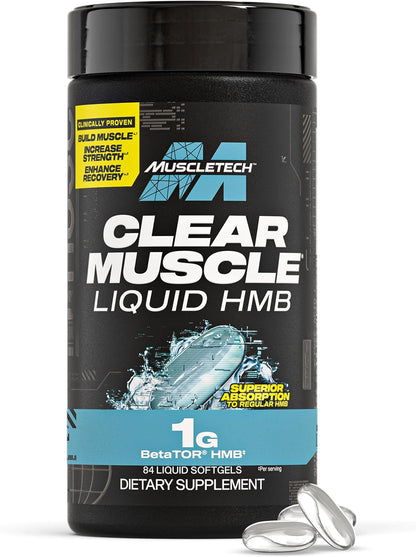 HMB Supplements 1000Mg, Clear Muscle (42 Liquid Softgels) | Highest Grade HMB for Lean Muscle & Recovery, HMB Free Acid Muscle Supplement, Help Decrease Breakdown.