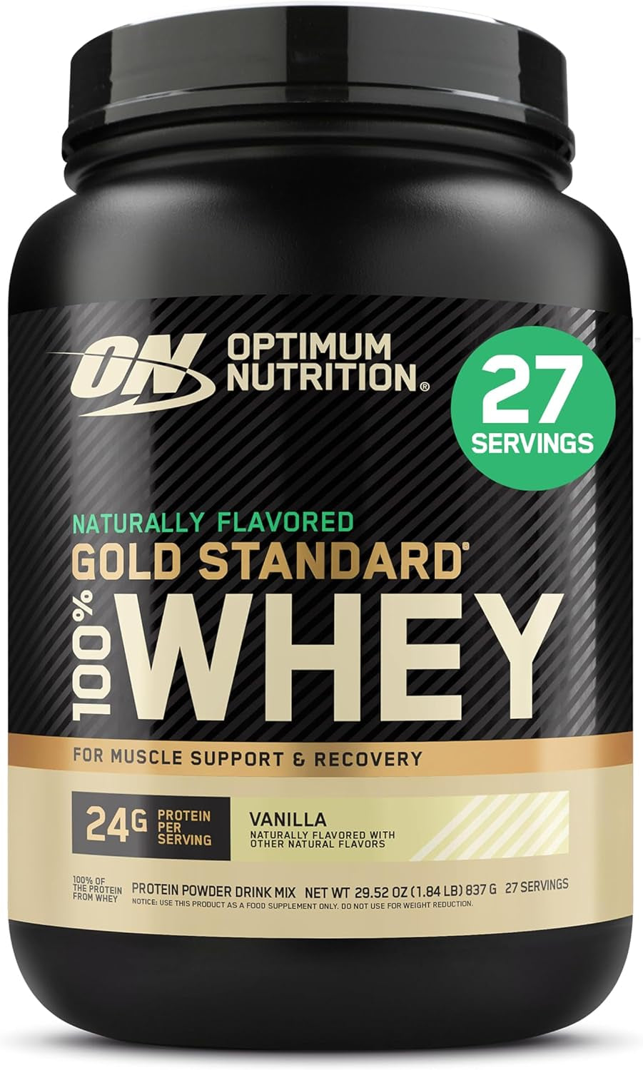Gold Standard 100% Whey Protein Powder, Vanilla Ice Cream, 2 Pound (Packaging May Vary)