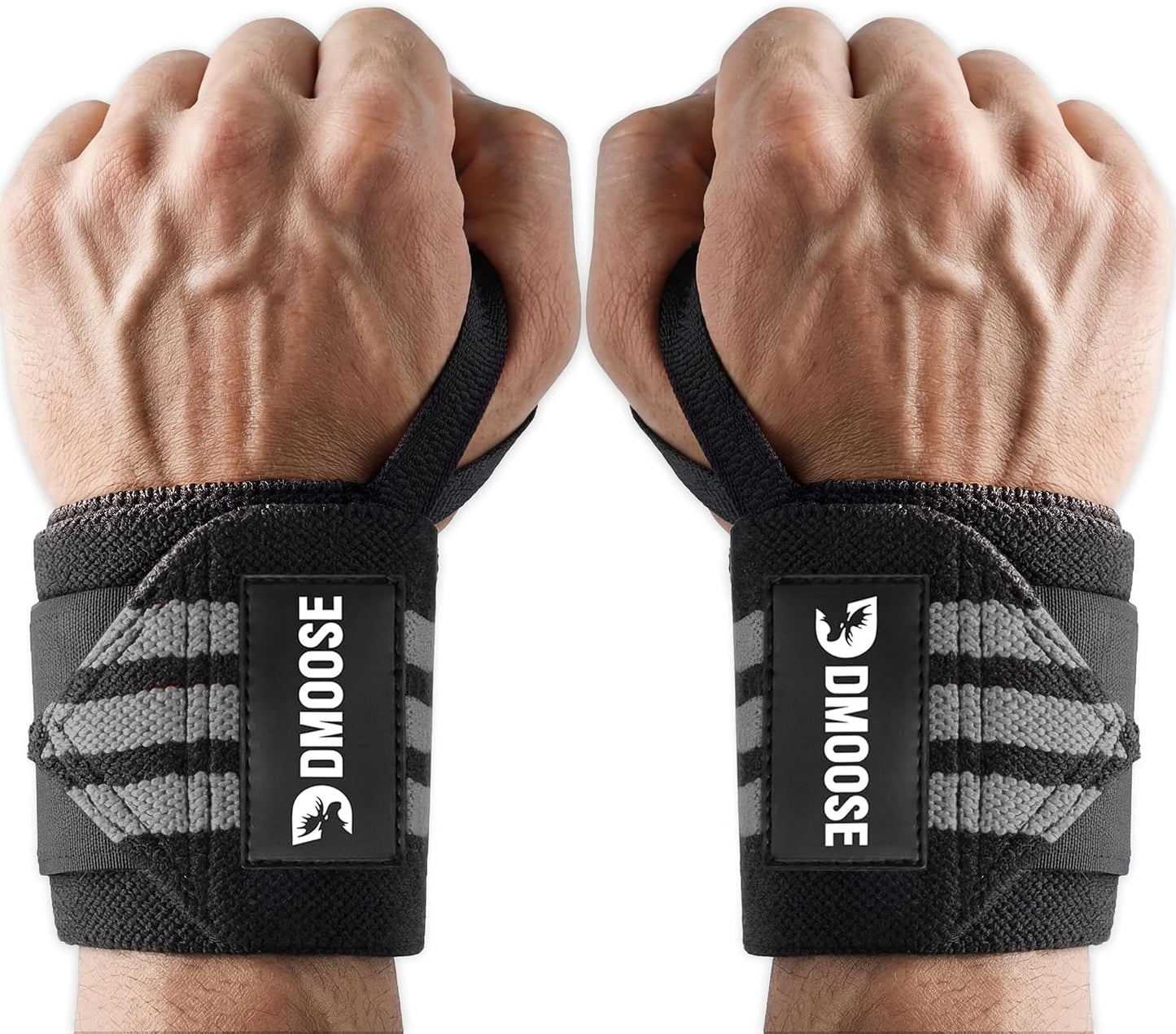Wrist Wraps for Weightlifting 18" - Heavy Duty Gym Wrap with Hand Thumb Loop for Support & Pain Relief, USPA Approved Powerlifting, Weight Lifting Wrist Straps for Men & Women Work Out