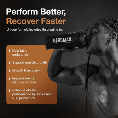 Falcon Performance Vegan Protein Powder, 31G Protein, 5G Creatine, 5G BCAA, Probiotics, Electrolytes, Pre Workout, Low Carb, Sugar Free & Dairy Free, Plant Based Chocolate Protein -19 Servings