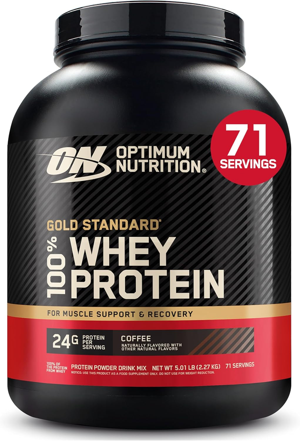 Gold Standard 100% Whey Protein Powder, Vanilla Ice Cream, 2 Pound (Packaging May Vary)
