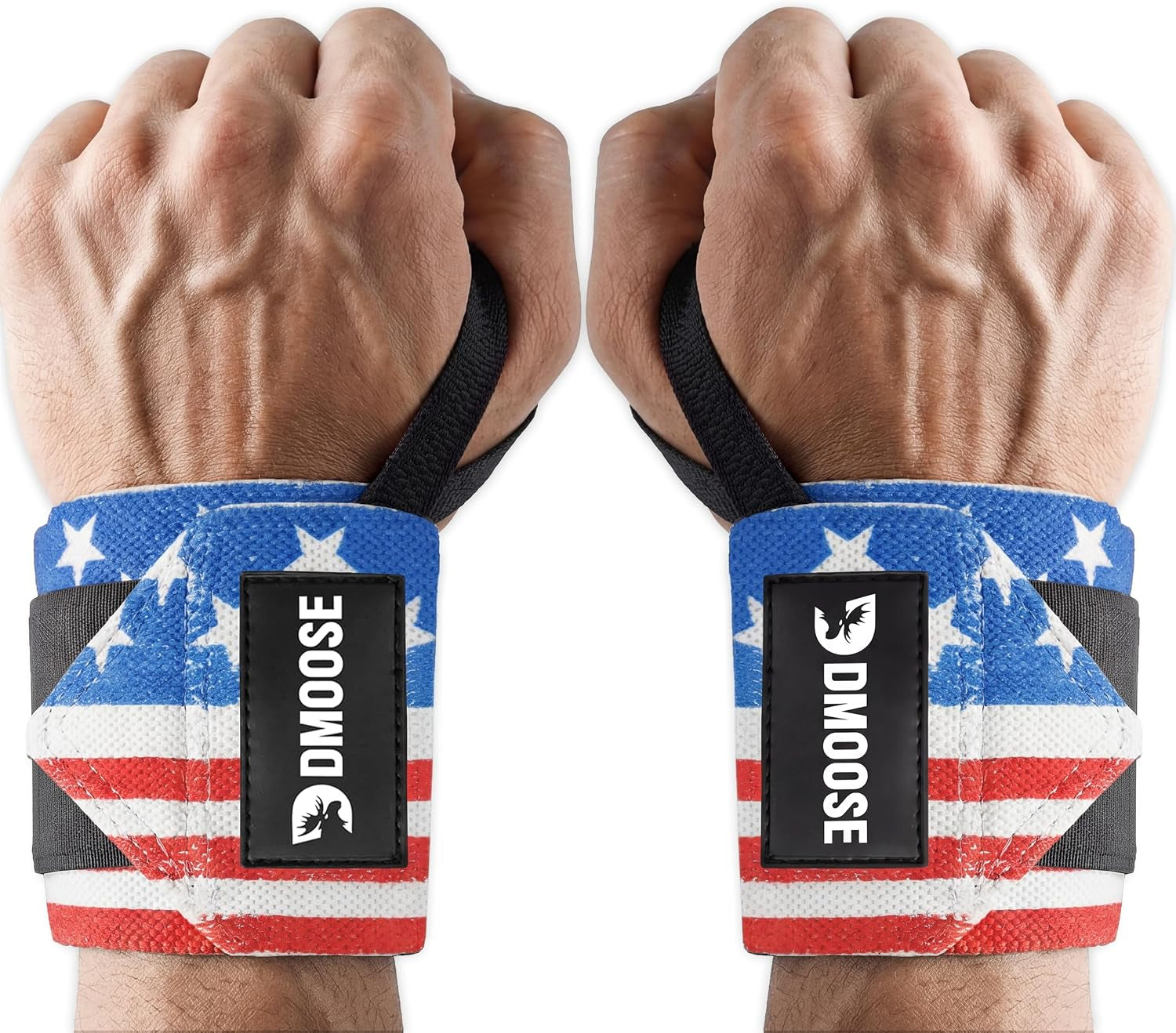 Wrist Wraps for Weightlifting 18" - Heavy Duty Gym Wrap with Hand Thumb Loop for Support & Pain Relief, USPA Approved Powerlifting, Weight Lifting Wrist Straps for Men & Women Work Out