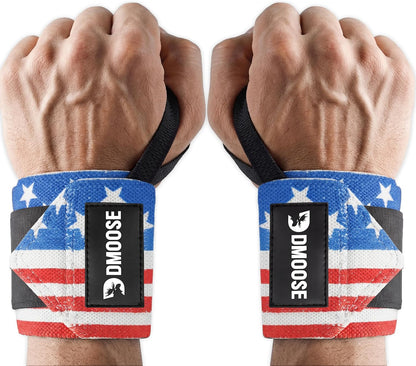 Wrist Wraps for Weightlifting 18" - Heavy Duty Gym Wrap with Hand Thumb Loop for Support & Pain Relief, USPA Approved Powerlifting, Weight Lifting Wrist Straps for Men & Women Work Out