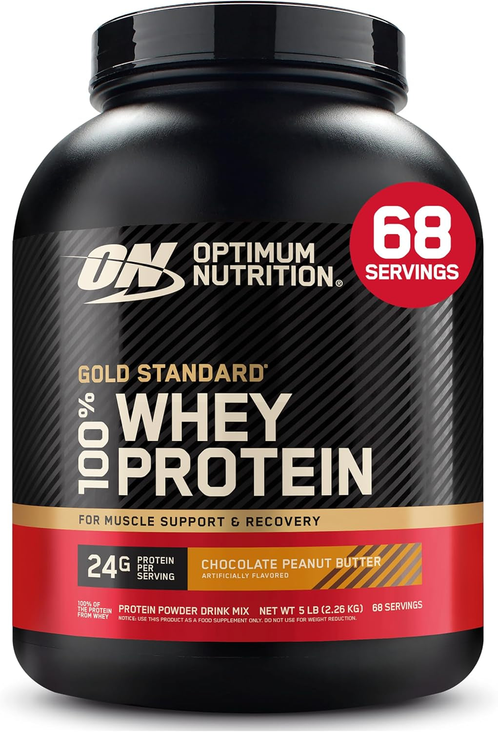 Gold Standard 100% Whey Protein Powder, Vanilla Ice Cream, 2 Pound (Packaging May Vary)