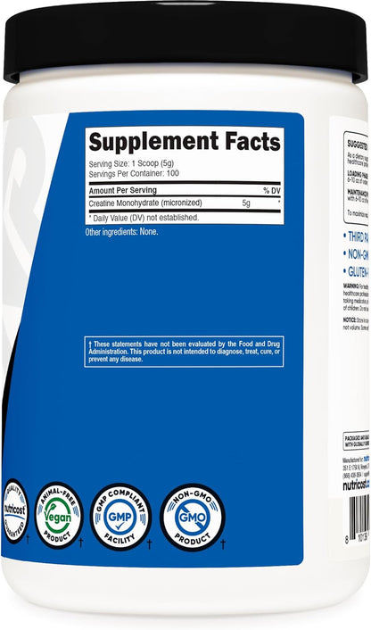 Creatine Monohydrate Micronized Powder 500G, 100 Servings | 5000Mg per Serving (5G), 17.9 Oz
