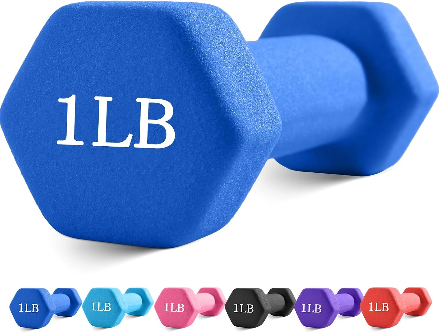 Weights Dumbbells with Neoprene Coating（Single）, 1LB-3LB Anti-Roll, Anti-Slip, Hexagonal Home Fitness Equipment for Shoulder, Neck, and Hand Training for Seniors over 55 Old