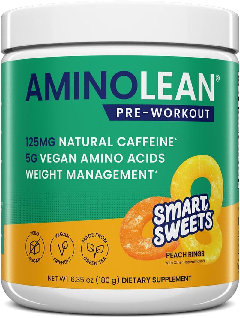 Aminolean Pre Workout Powder & Natural Amino Energy with Vegan BCAA + EAA | Jitter-Free Preworkout Energy from Green Tea + Amino Acids & Weight Management for Women & Men - Vegan, Zero Sugar, No Crash