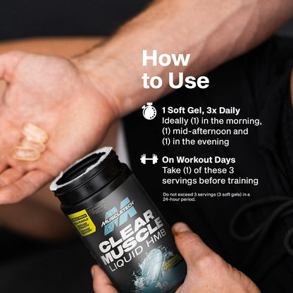 HMB Supplements 1000Mg, Clear Muscle (42 Liquid Softgels) | Highest Grade HMB for Lean Muscle & Recovery, HMB Free Acid Muscle Supplement, Help Decrease Breakdown.